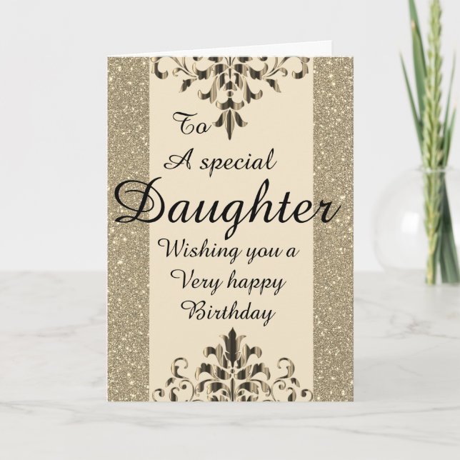 Snyggtens speciella dotter Birthday Card Helgkort (Framsida)