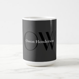Snyggtens unika Grått Black Monogram Kaffemugg