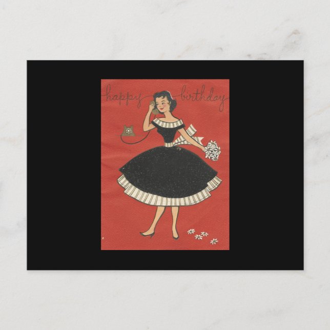 Snyggtens Vintage födelsekort Vykort (Framsida)