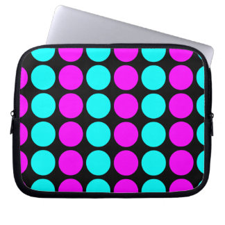 Snyggtmönster för henne: Rosa & Cyan polka dots Laptop Fodral