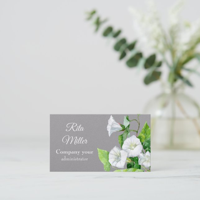 Snyltrotsväxt vit blomma visitkort (Stående Fram)