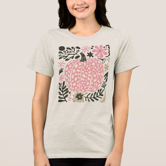 Snyval Boho Fall Pumpkin T Shirt (Framsida)