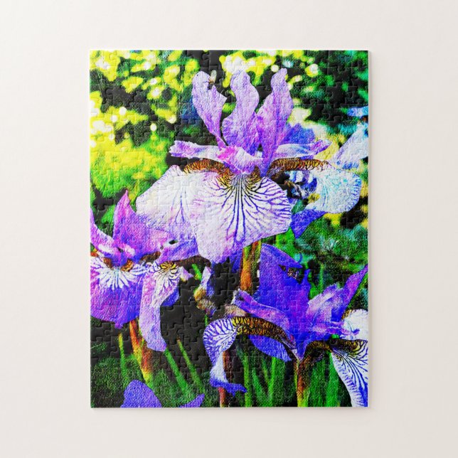 Snyval Lila Iris Artsy Blommigt Pussel (Vertikal)
