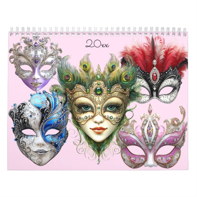Snyval Mardi Gras Masquupperad Mask Kalender (Omslag)