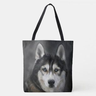 Snyval Siberian husky Tote Bag Tygkasse