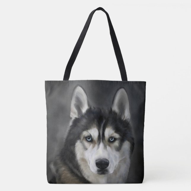 Snyval Siberian husky Tote Bag Tygkasse (Framsida)