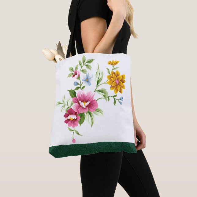 Snyval Vår blommor Bröllop Tote Bag Tygkasse (Närbild)