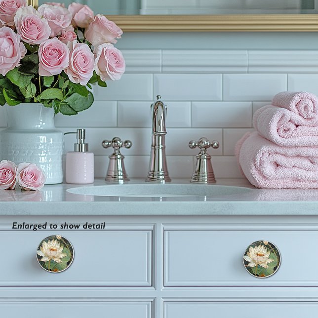 SnyVT Art Deco White Vatten Lily Lotus Flower Knopp (Skapare uppladdad)