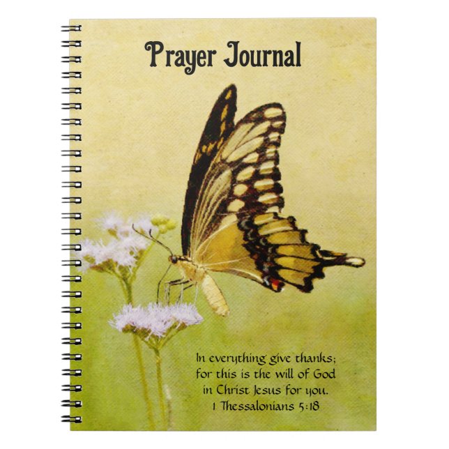 SnyVT Butterfly Art Prayer Journal Anteckningsbok (Framsidan)