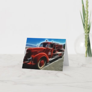 SnyVT Shiny Antique Red Fire Lastbil Art Kort