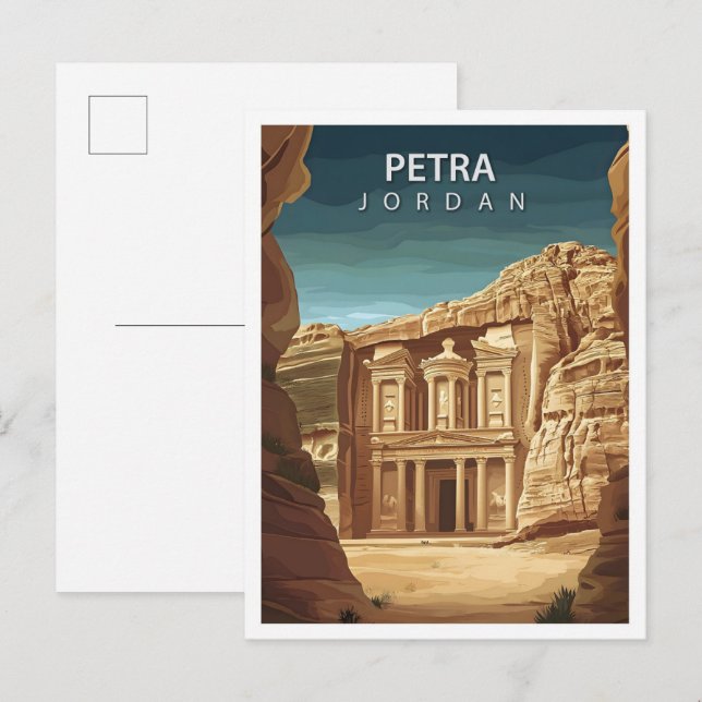 SnyVT Ställe Petra Jordan Art Travel Vykort (Fram/baksida)