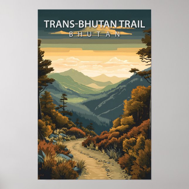 SnyVT Ställe Trans Bhutan Trail Bhutan Travel Poster (Framsidan)