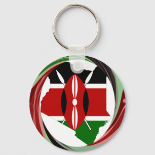 SnyVt, tjusigt Kenyan Whirlwind Karta Design Nyckelring