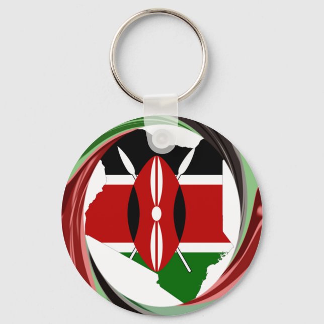SnyVt, tjusigt Kenyan Whirlwind Karta Design Nyckelring (Framsida)
