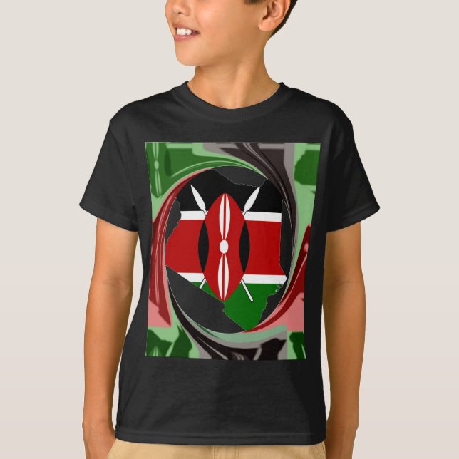 SnyVt, tjusigt Kenyan Whirlwind Karta Design T-shirt (Framsida)