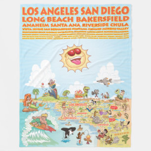 So California Cities and Beacher Fleece Blanket