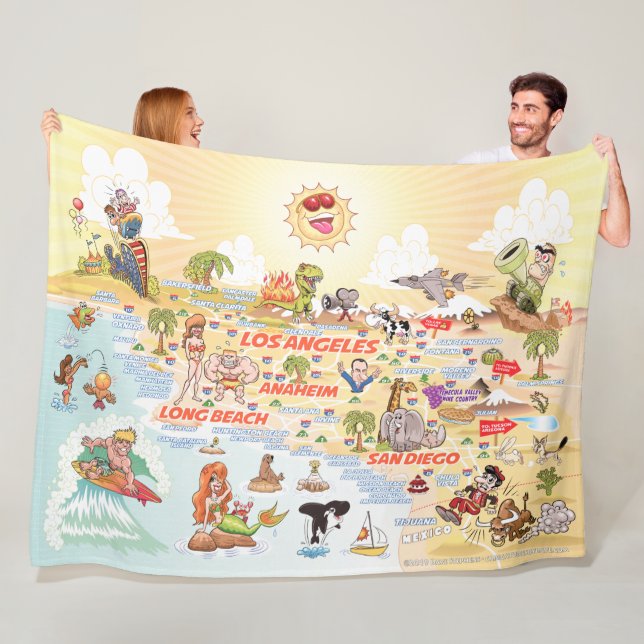 So California Cities & Beacher Fleece Blanket (På plats)