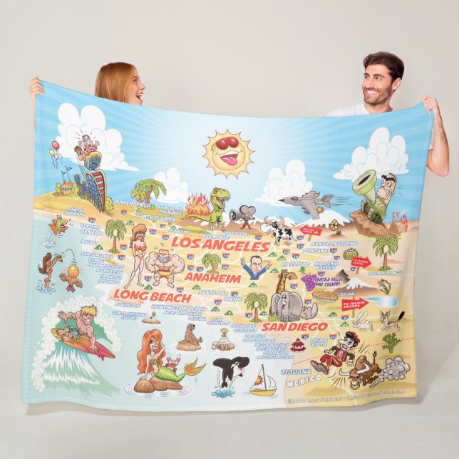 So California Cities & Beacher Fleece Blanket (På plats)