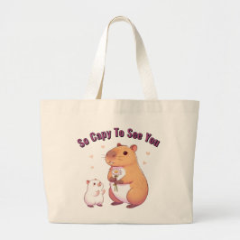 So Capy To See You – Cute Capybara Art Jumbo Tygkasse