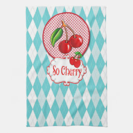 "So Cherry" Retro Tea Towel. Kökshandduk