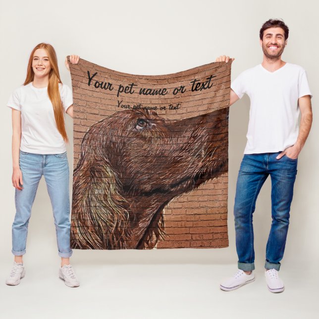 So cool and beautiful, Irish Setter Dog Fleecefilt (På plats)