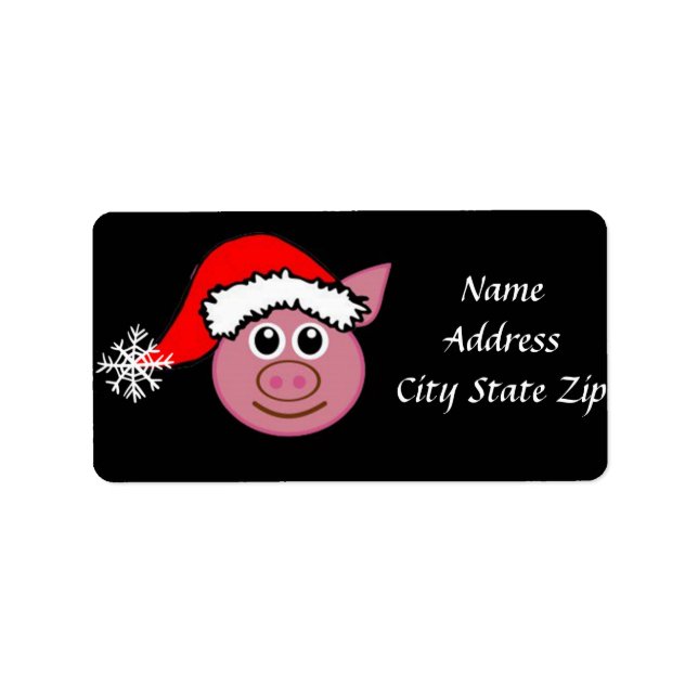 *SO CUTE CHRISTMAS PIGGY " ADRESS ETIKETT ADRESSETIKETT (Framsidan)
