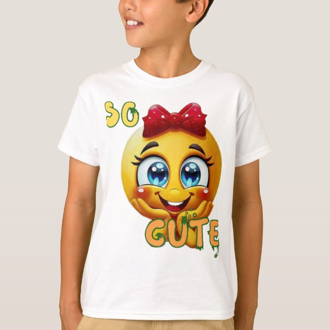 So Cute Emoji Face Kids T-Shirt | cute Smiling &.. (Framsida)