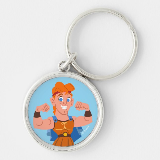 So Cute Hercules Keychain Rund Silverfärgad Nyckelring (Framsidan)