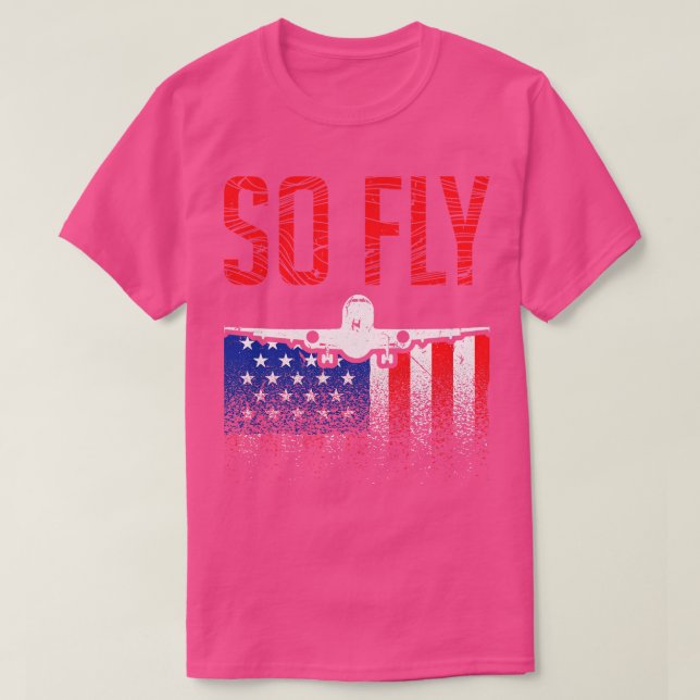 So Fly USA Pilot Airplane T Shirt (Design framsida)