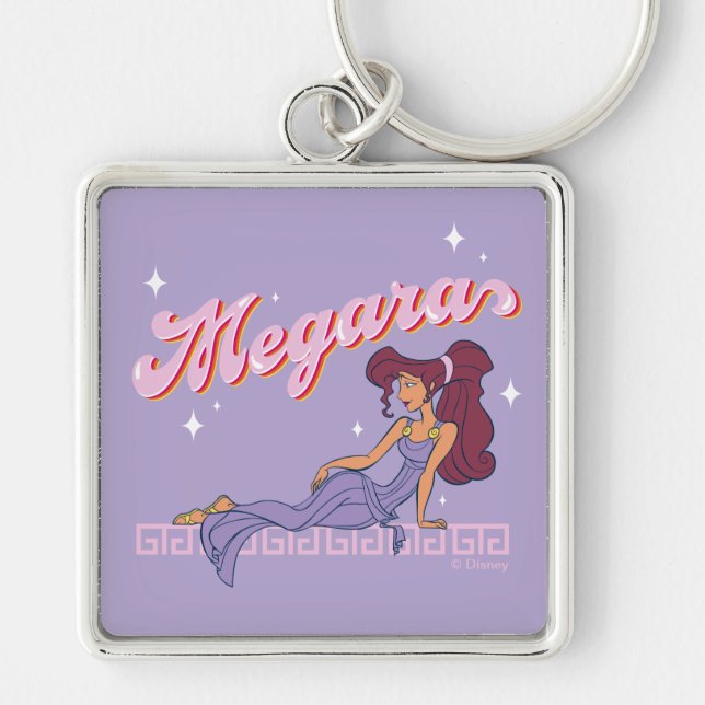 So Greek. So Chic. Megara Keychain Fyrkantig Silverfärgad Nyckelring (Framsidan)