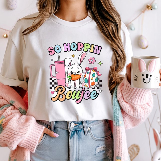 So Hoppin’ Boujee Påsk Tee; Cute Trendig Bunny T Shirt (Skapare uppladdad)