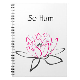 So Hum Rosa Black Lotus Journal Anteckningsbok Med Spiral