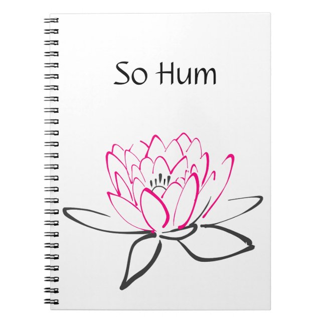 So Hum Rosa Black Lotus Journal Anteckningsbok Med Spiral (Framsidan)