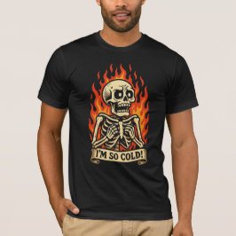 SO-KALLET - Flamande Mörk Humor Skeleton T Shirt