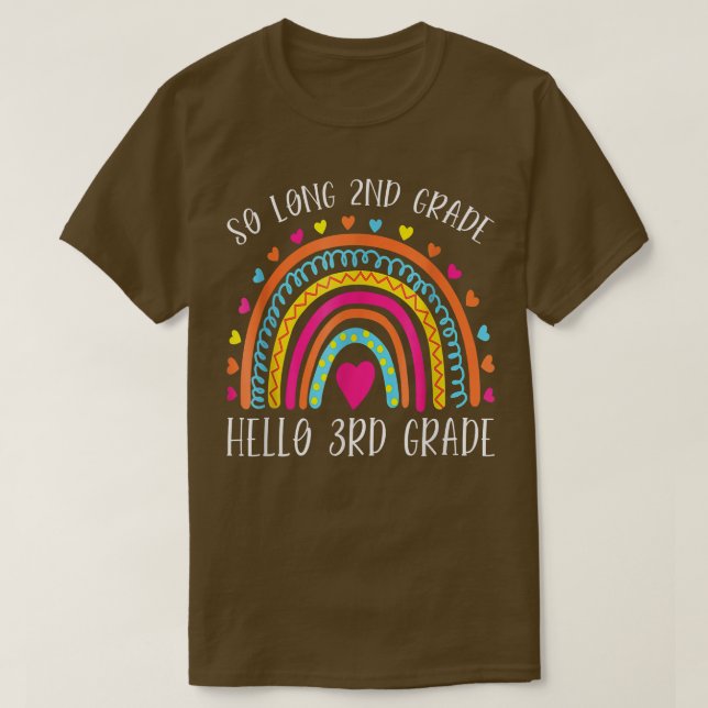 SO LONG 2nd GRADE HELLO 3rd GRADE Teacher Student  T Shirt (Design framsida)