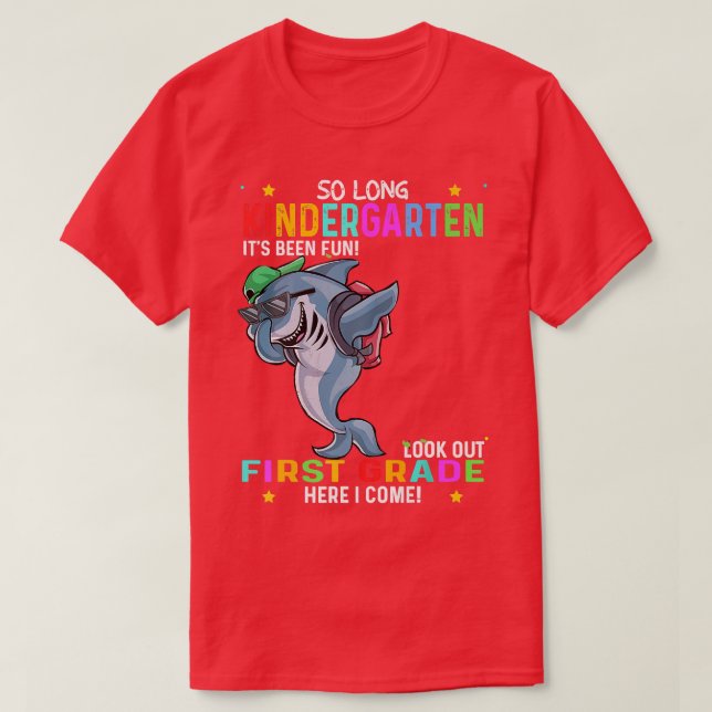 So Long Kindergarten First Day 1st Grade Cool Shar T Shirt (Design framsida)