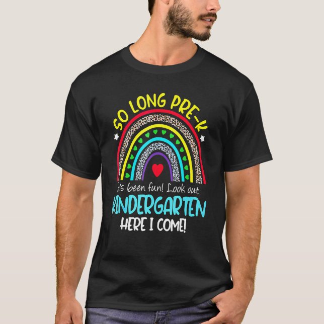 So Long Kindergarten Here I Come Kids Back To Scho T Shirt (Framsida)