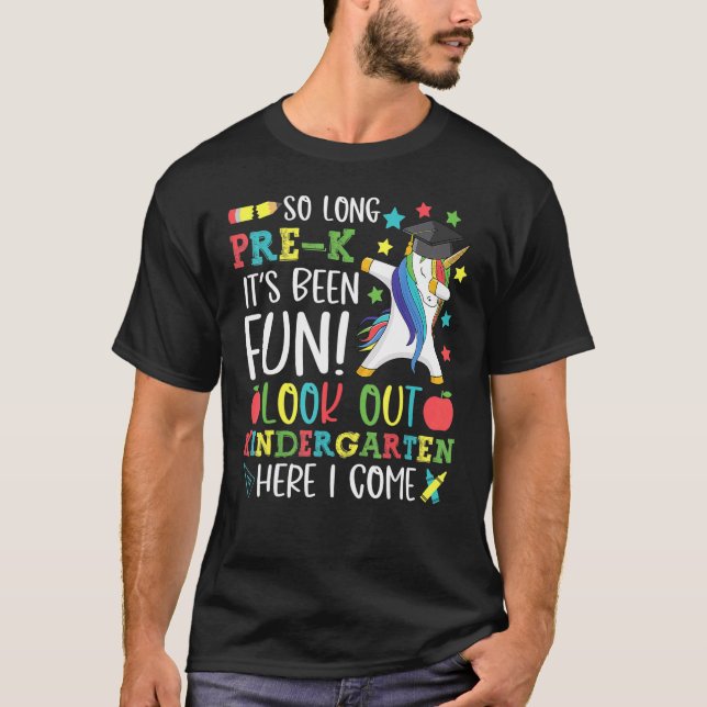 So Long Pre K Kindergarten Here I Come Dabbing Uni T Shirt (Framsida)