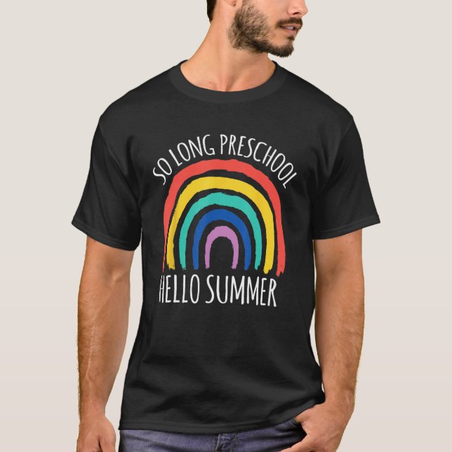 SO LONG PRESCHOOL HELLO SUMMER Teacher Student Pre T Shirt (Framsida)