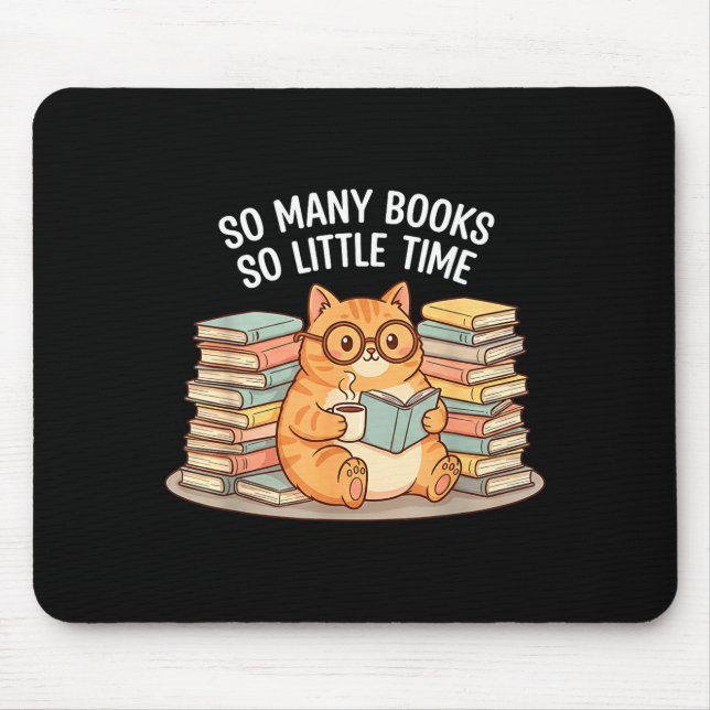 So Many Books Little Time Cat With Coffee  Musmatta (Framsidan)