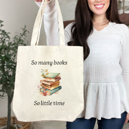 So many books, so little time tote bag tygkasse
