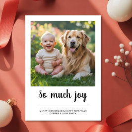 So Much Joy Family dog christmas Photo card Julkort