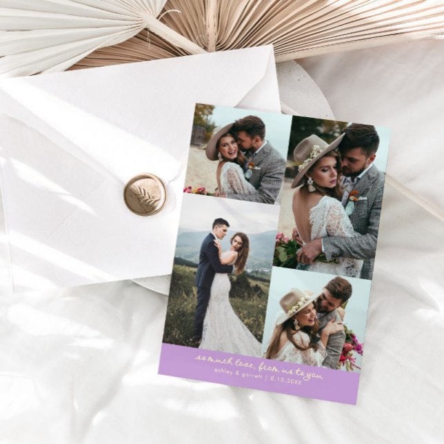 So Much Love Elegant Wedding Photo Wisteria Tack Kort (Skapare uppladdad)