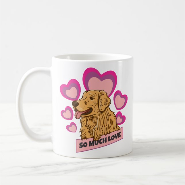 So Much Love Golden Retriever Hearts Edition Kaffemugg (Vänster)