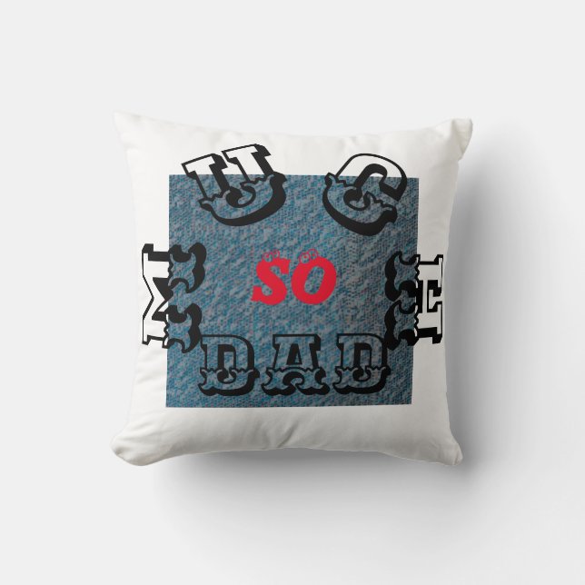 SO MUCH PAPPA-BLACK-RED-BLUE-DEKORATIV KUDDE (Framsida)