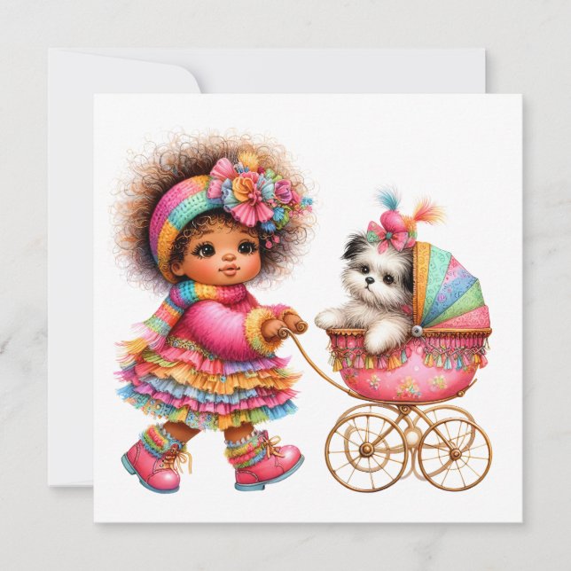 SO Precious Baby Shower Inbjudan Tema Buggy (Framsida)