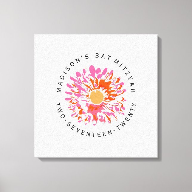 SO SÖT Bat mitzvah inloggningsminneskort Canvastryck (Framsida)