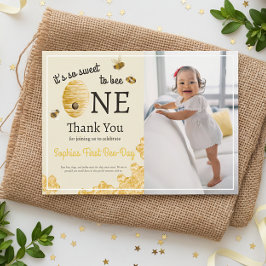 So Sweet To Bee One 1st Birthday Honey Bee Photo Tack Kort
