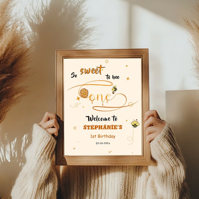 So Sweet To Bee One Honey Bee 1st Birthday Welcome Poster (Skapare uppladdad)