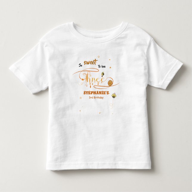 So Sweet To Bee Three Cute Honey Bee 3rd Birthday T Shirt (Framsida)